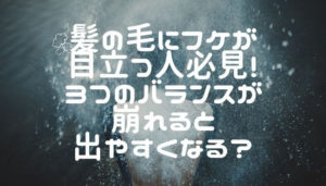 髪の毛にフケが目立つ人用予防法!3つのバランスが崩れると出やすくなる?