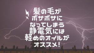 髪の毛がボサボサになってしまう静電気には軽めのオイルがオススメ！